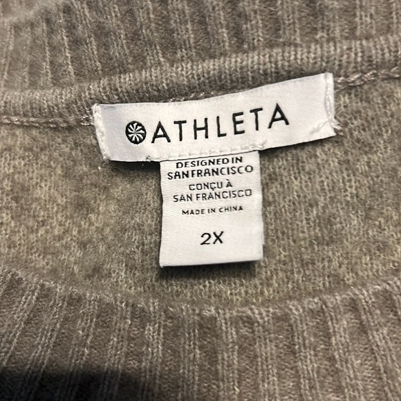 ATHLETA Hawthorn Textured Crew Sweater Sweater in Gray/Tan Size 2X - Picture 7 of 10